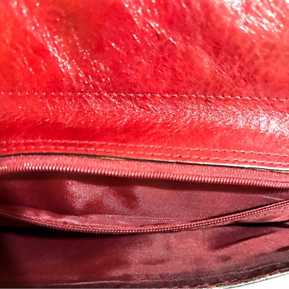 Wilson leather Elegant Red Woven Leather Clutch - Picture 3 of 7